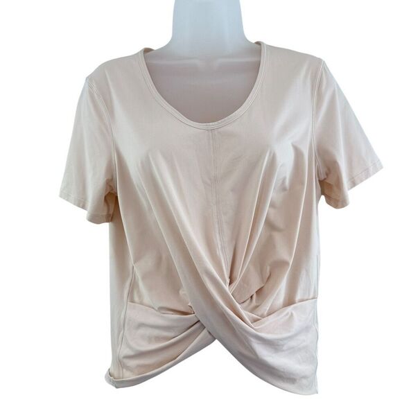 Lululemon Do The Daily Twist Front Short Sleeve Shirt Holistic White Size 12 - Picture 4 of 7